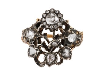 Diamond Giardinetti ring, European, circa 18th century. 