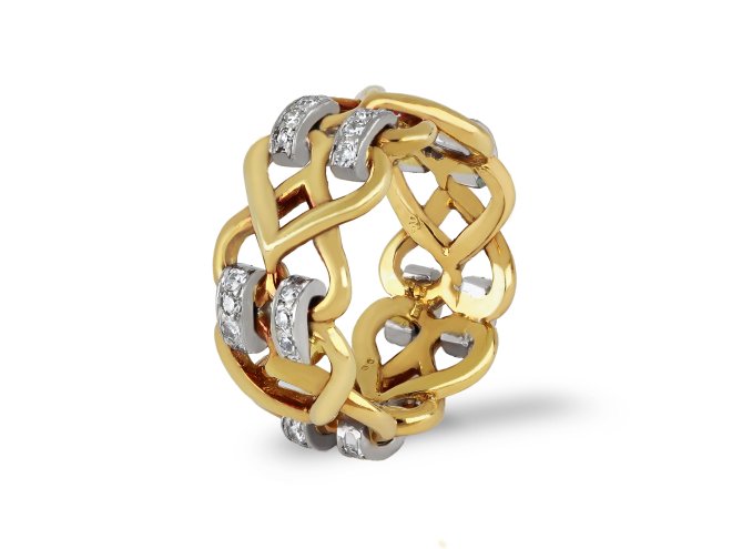 Kutchinsky diamond knot ring, English, 1976. hatton garden