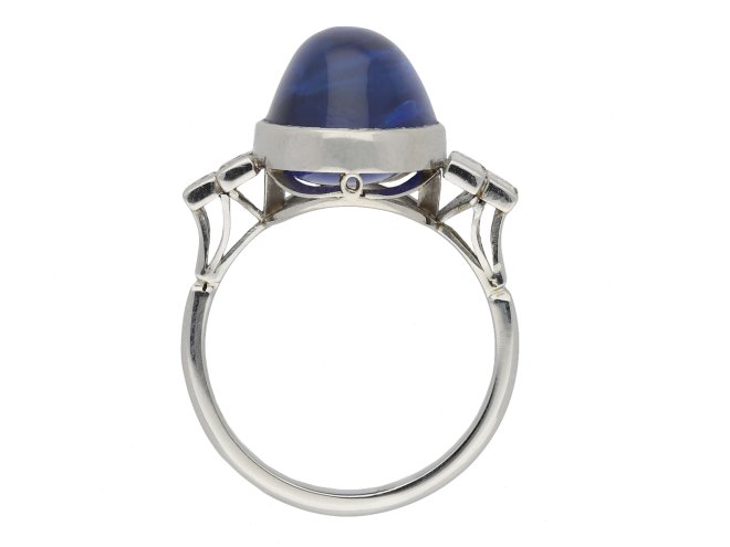 natural Ceylon cabochon sapphire and diamond ring hatton garden