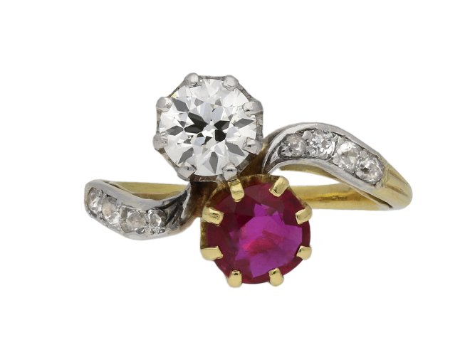 Edwardian Burmese ruby and diamond ring berganza hatton garden