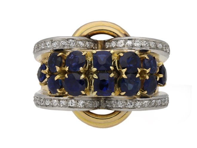 Sapphire and diamond cocktail ring berganza hatton garden