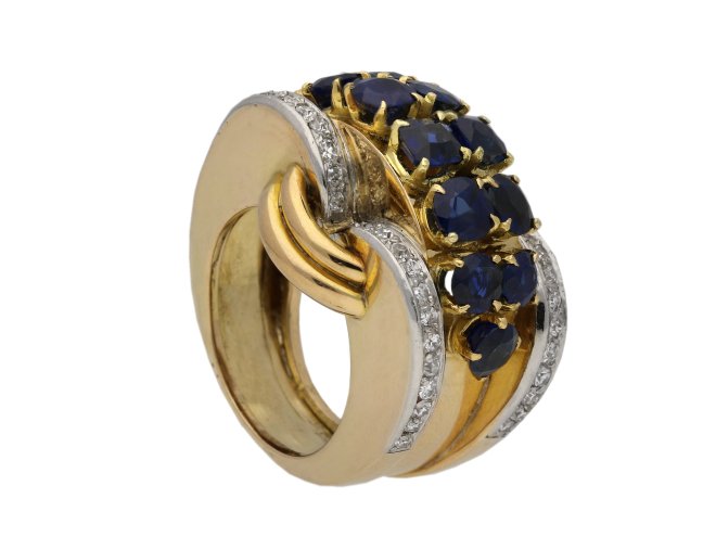 Sapphire and diamond cocktail ring berganza hatton garden