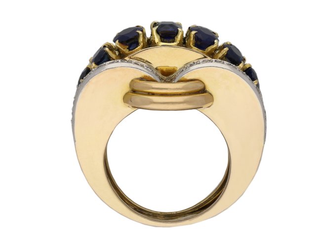 Sapphire and diamond cocktail ring berganza hatton garden