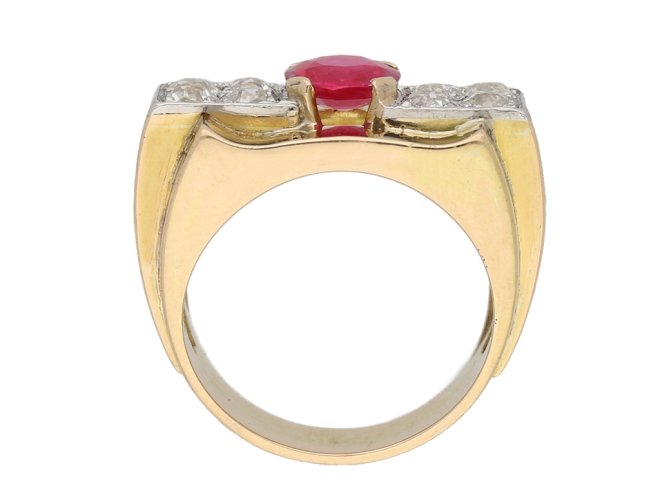 Burmese ruby diamond cocktail ring berganza hatton garden