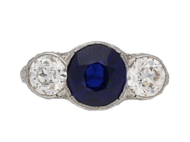 Antique sapphire and diamond ring berganza hatton garden