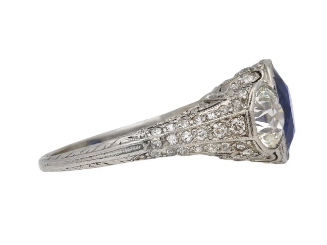 Antique sapphire and diamond ring berganza hatton garden