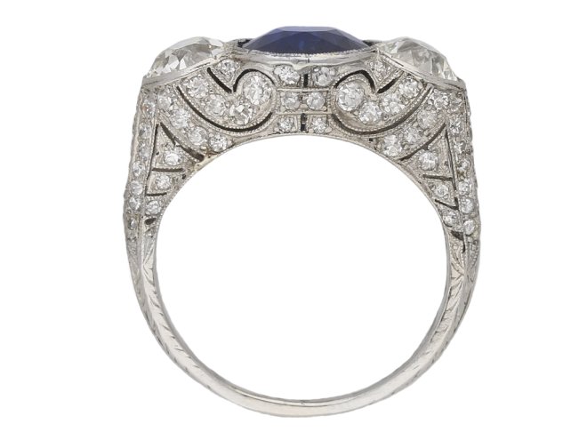 Antique sapphire and diamond ring berganza hatton garden