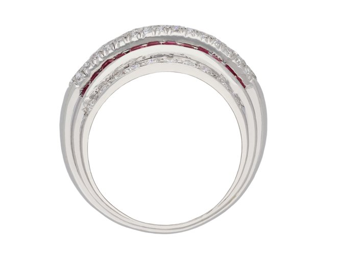 Diamond and ruby cocktail ring, circa 1945. Hatton Garden