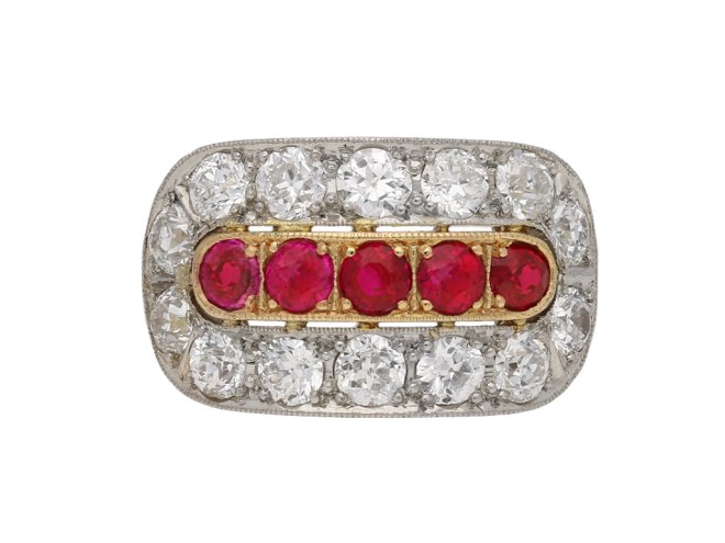 Ruby and diamond saddle ring berganza hatton garden