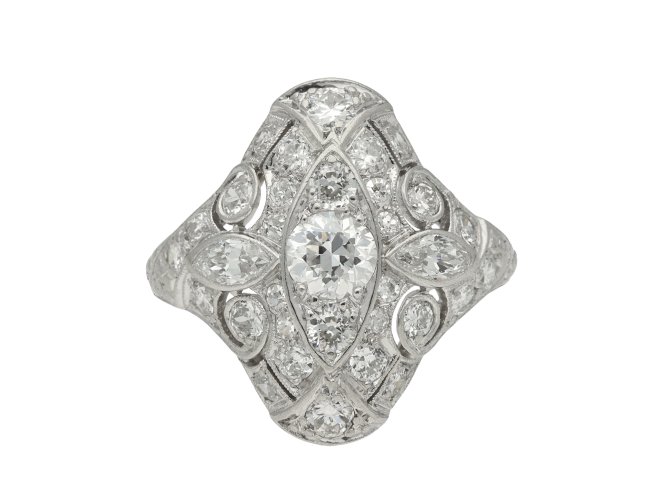 Art Deco diamond cluster ring hatton garden