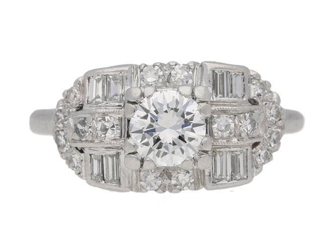 Round baguette diamond ring berganza hatton garden