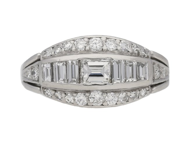 Baguette round diamond ring berganza hatton garden