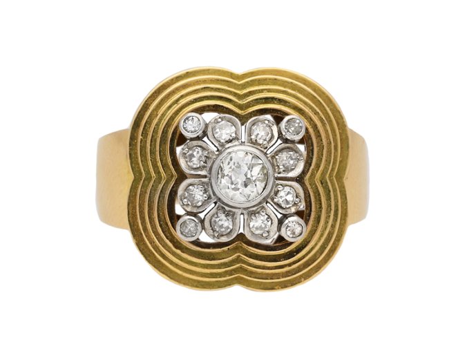 Diamond cocktail ring, circa 1945 berganza hatton garden