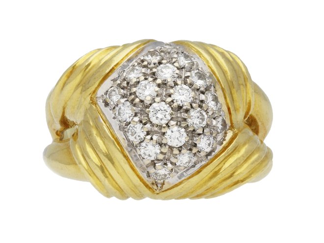 Vintage diamond cocktail ring circa 1945 berganza hatton garden