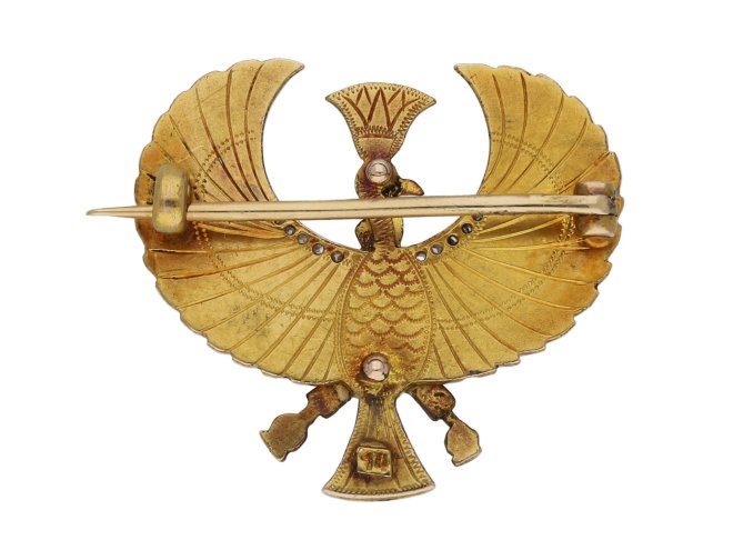 Egyptian revival brooch berganza hatton garden