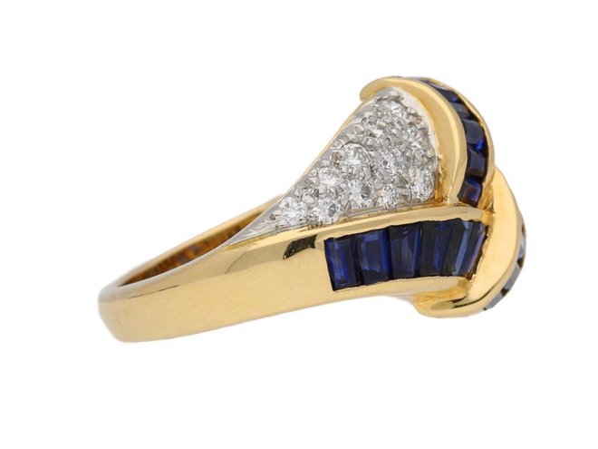 Oscar Heyman Brothers sapphire and diamond ring, American, circa 1970. berganza hatton garden