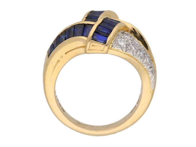 Oscar Heyman Brothers sapphire and diamond ring, American, circa 1970. berganza hatton garden