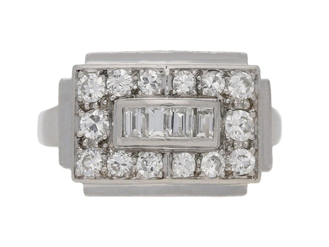  Art Deco diamond ring, French, circa 1935. berganza hatton garden