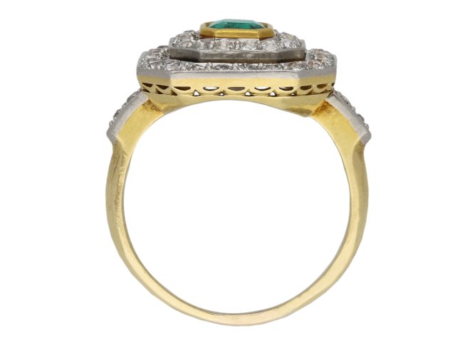 Edwardian Colombian emerald diamond ring berganza hatton garden