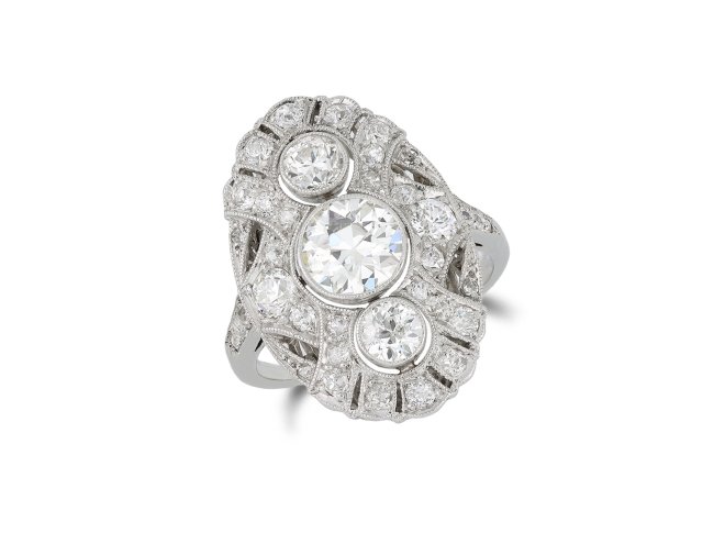 Art Deco diamond cluster ring, circa 1920. hatton garden