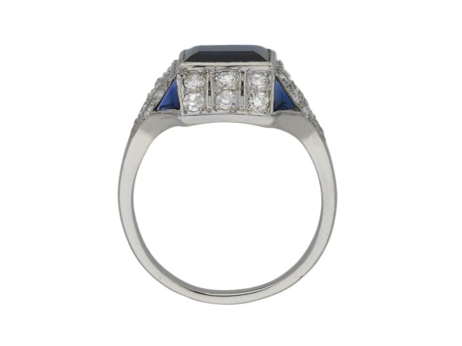 Art Deco sapphire and diamond cluster ring berganza hatton garden